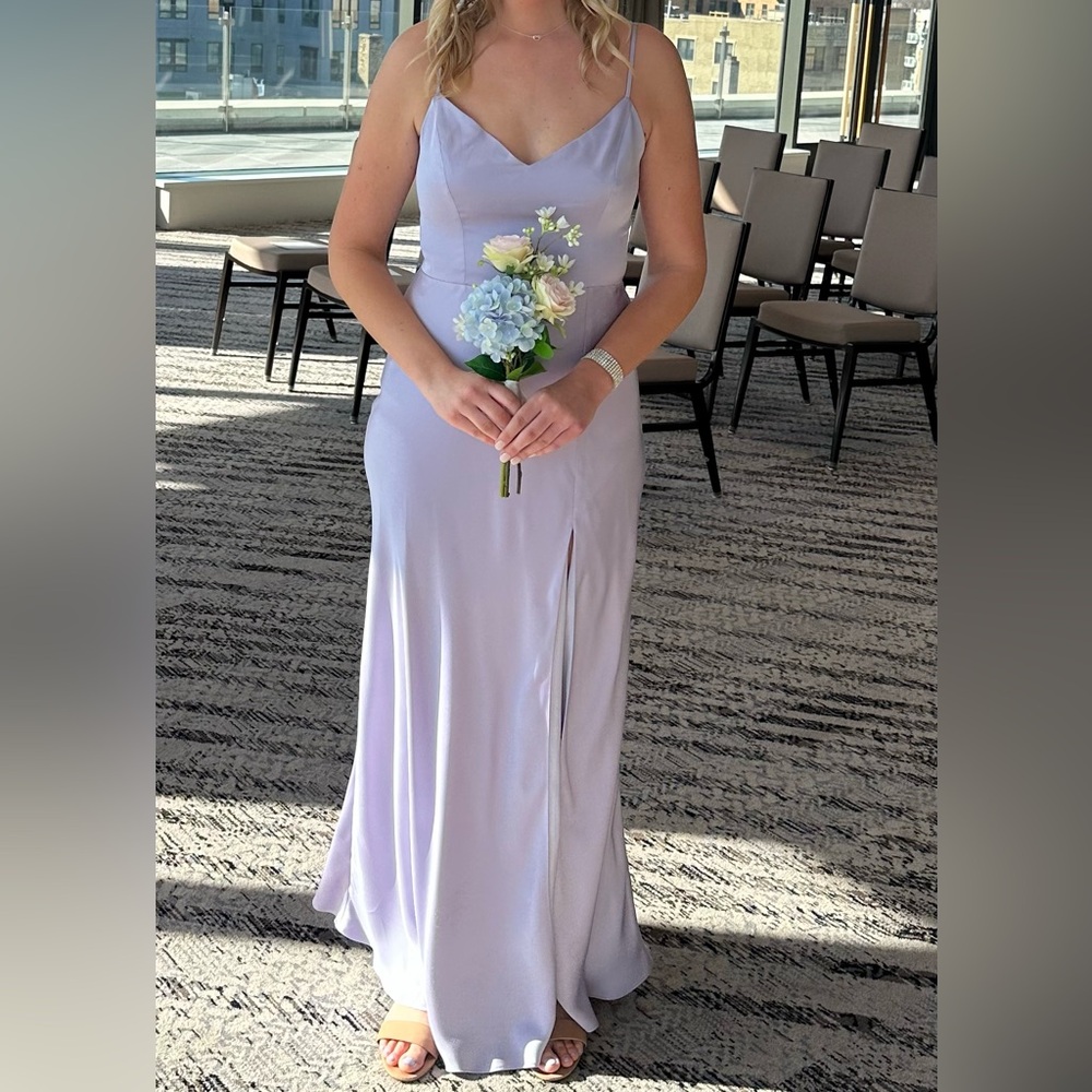 Birdy Grey Dusty Lilac Matte Satin Dress - Picture 2 of 7